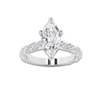 3.44 ctw Marquise Lab-Grown Diamond Twisted Band Engagement Ring in Platinum for Women | Colorless E, VS1 Clarity, IGI Certified 3.00 ct Center Diamond