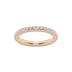 Lacey 1/3 ctw Round Lab Grown Diamond Micro Pave Wedding Band 14K Rose Gold, DE, VS1