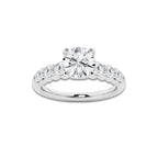 1.54 ctw Round Lab-Grown Diamond Side Stone Engagement Ring in Platinum for Women | Colorless D, VVS1 Clarity, IGI Certified 1.00 Ct Center Diamond