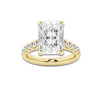 6.55 ctw Radiant Lab-Grown Diamond Pave Engagement Ring in 14K Yellow Gold for Women | E Color, VS1 Clarity, IGI Certified 6.00 ct Center Diamond