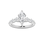 1.41 ctw Marquise Lab-Grown Diamond Marquise Side Stone Engagement Ring in Platinum for Women | Colorless D, VVS1 Clarity, IGI Certified 1.00 ct Center Diamond