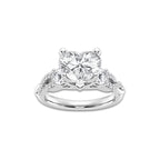 8.61 ctw Heart Lab-Grown Diamond Side Stone Engagement Ring in 14K White Gold for Women | Colorless E, VS1 Clarity, IGI Certified 8.00 ct Center Diamond