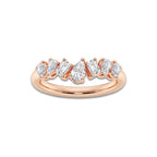 Aria 1 ctw Pear, Oval, and Emerald Lab Grown Diamond Contour Band 14K Rose Gold, DE, VS1