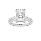2.04 ctw Radiant Lab-Grown Diamond Side Stone Engagement Ring in 14K White Gold for Women | Colorless E, VS1 Clarity, IGI Certified 1.50 Ct Center Diamond