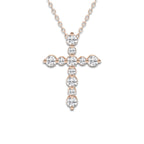 3/4 ctw Round Lab Grown Diamond Floating Cross Pendant 14K Rose Gold, DE, VS1