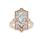 Matilda 2 3/4 ctw Dutch Marquise Lab Grown Diamond Vintage Side Stone Engagement Ring 14K Rose Gold, EF, VS2 | IGI Certified, 2 ct Center