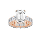 Eris 12 1/5 ctw Emerald Lab Grown Diamond Eternity Engagement Ring 14K Rose Gold, D, VVS | IGI Certified, 7 ct Center