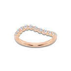 Wave 1/3 ctw Round Lab Grown Diamond Floating Diamond Wave Stackable Ring 14K Rose Gold, DE, VS1