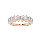 Nadia 1 1/2 ctw Oval Lab Grown Diamond Anniversary Band 14K Rose Gold, DE, VS1