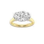 Siren 3 1/2 ctw Oval Lab Grown Diamond Solitaire Engagement Ring 14K Two-Tone White & Yellow Gold, D, VVS | IGI Certified, 3 1/2 ct Center
