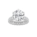 Liz 7 1/8 ctw Round Lab Grown Diamond Eternity Engagement Ring Platinum, D, VVS | IGI Certified, 5 3/5 ct Center
