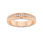 1/2 ctw Round Lab Grown Diamond Pave Set Eternity Band - 4.8mm Width 14K Rose Gold, DE, VS1