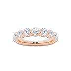 Jean 1 1/2 ctw Round Lab Grown Diamond Floating Wedding Band 14K Rose Gold, DE, VS1