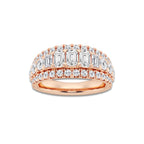 Vibe 2 1/2 ctw Emerald and Round Lab Grown Diamond Band 14K Rose Gold, DE, VS1