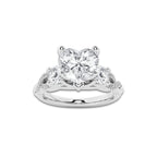 1.48 ctw Heart Lab-Grown Diamond Side Stone Engagement Ring in Platinum for Women | Colorless E, VS1 Clarity, IGI Certified 1.00 ct Center Diamond