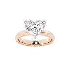8.00 ctw Heart Lab-Grown Diamond Minimalist Engagement Ring in 14K Rose Gold for Women | E Color, VS1 Clarity, IGI Certified
