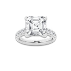 7.55 ctw Asscher Lab-Grown Diamond Pave Engagement Ring in Platinum for Women | D Color, VVS1 Clarity, IGI Certified 7.00 ct Center Diamond