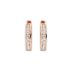 1 ctw Round Lab Grown Diamond Channel Set Hoop Earrings 14K Rose Gold, DE, VS1