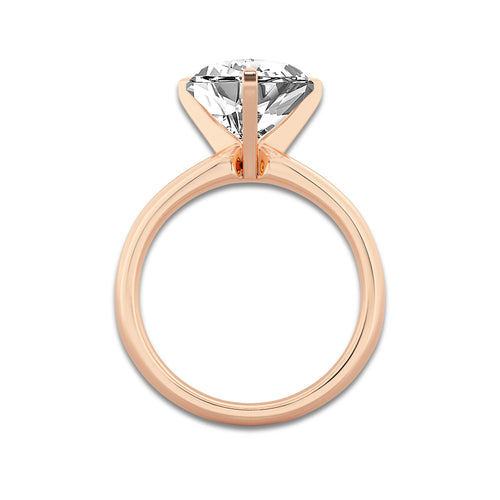 5.00 ctw Heart Lab-Grown Diamond Minimalist Engagement Ring in 14K Rose Gold for Women | D Color, VVS1 Clarity, IGI Certified