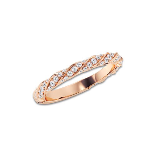 Jane 1/2 ctw Round Lab Grown Diamond Prong Set Wedding Band 14K Rose Gold, DE, VS1