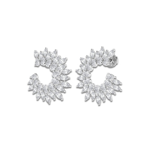7 1/3 ctw Marquise and Pear Lab Grown Diamond Earrings 14K White Gold, DE, VS1