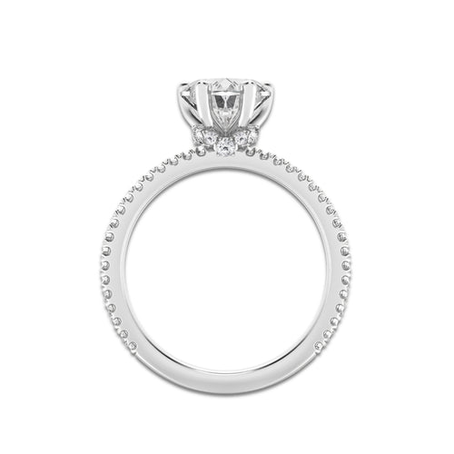 1 7/8 ctw Heart Lab Grown Diamond Draping Hidden Halo Engagement Ring Platinum, E, VS1 | 1 1/2 ct Center