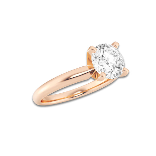 2.00 ctw Round Lab-Grown Diamond Minimalist Engagement Ring in 14K Rose Gold for Women | E Color, VS1 Clarity, IGI Certified