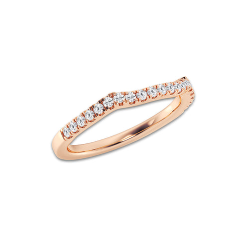 Utopia 1/4 ctw Round Lab Grown Diamond Micro Pave Wedding Band 14K Rose Gold, DE, VS1