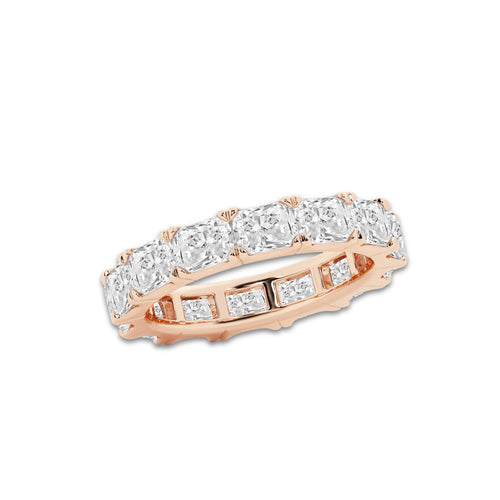 Esther 4 ctw Radiant Lab Grown Diamond East-West Eternity Band - 3.7mm Width 14K Rose Gold, DE, VS1