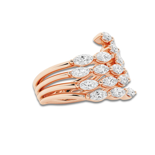 Timbre 1 3/4 ctw Marquise Lab Grown Diamond Open Band 14K Rose Gold, DE, VS1