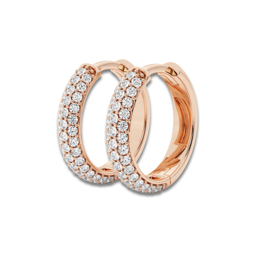 näas Bombë 1/2 ctw Round Lab Grown Diamond Second Piercing Huggie Hoop Earrings 14K Rose Gold, DE, VS1