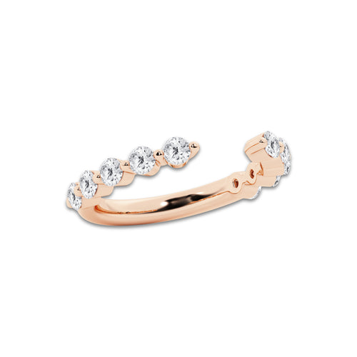 Flora 1 ctw Round Lab Grown Diamond Floating Nesting Wedding Band 14K Rose Gold, DE, VS1