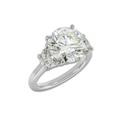Brussels Ring 18K White Gold, E, VS1 | IGI Certified, 6 1/2 ct Center