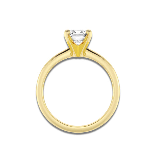 1.50 ctw Emerald Lab-Grown Diamond Minimalist Engagement Ring in 14K Yellow Gold for Women | D Color, VVS1 Clarity, IGI Certified