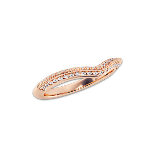 Bossa 1/3 ctw Round Lab Grown Diamond Knife Edge Contour Band 14K Rose Gold, DE, VS1