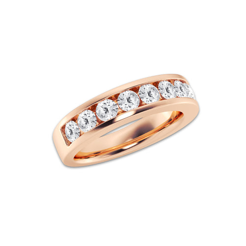 Celia 1 1/2 ctw Round Lab Grown Diamond Wedding Band 14K Rose Gold, DE, VS1