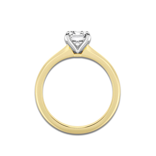 1.50 ctw Emerald Lab-Grown Diamond Solitaire Engagement Ring in 14K White Gold And Yellow Gold for Women | Colorless D, VVS1 Clarity, IGI Certified