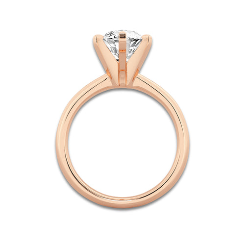 3.00 ctw Marquise Lab-Grown Diamond Minimalist Engagement Ring in 14K Rose Gold for Women | E Color, VS1 Clarity, IGI Certified