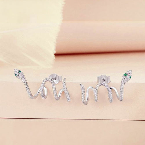 Pave Snake Wrap Earrings