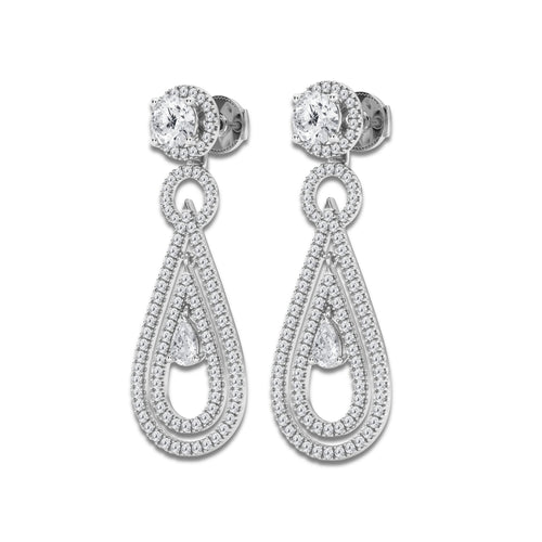 2 1/4 ctw Pear Lab Grown Diamond Earring Jackets 14K White Gold, DE, VS1