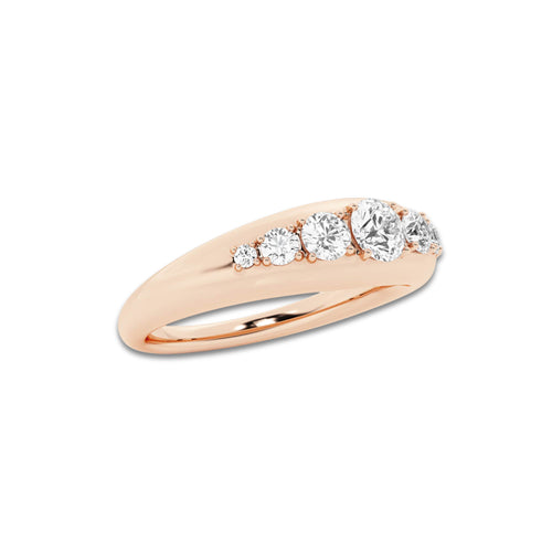 Hymn näas Bombë 1/2 ctw Round Lab Grown Diamond Bold Band 14K Rose Gold, DE, VS1