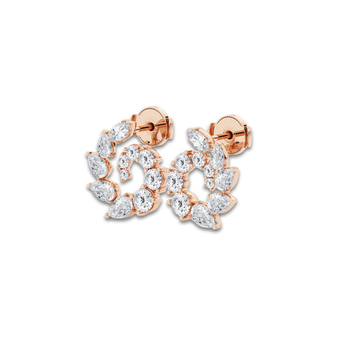 2 2/5 ctw Marquise and Pear Lab Grown Diamond Graduated Earrings 14K Rose Gold, DE, VS1