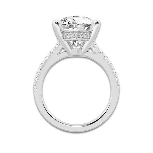 8.46 ctw Marquise Lab-Grown Diamond Hidden Halo Side Stone Engagement Ring in Platinum for Women | Colorless E, VS1 Clarity, IGI Certified 8.00 ct Center Diamond