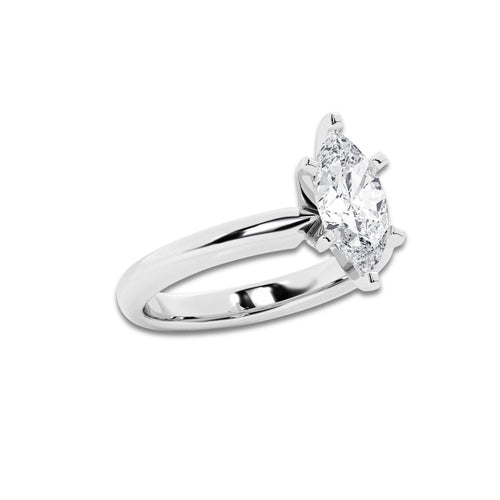 1.50 ctw Marquise Lab-Grown Diamond Minimalist Engagement Ring in 14K White Gold for Women | E Color, VS1 Clarity, IGI Certified