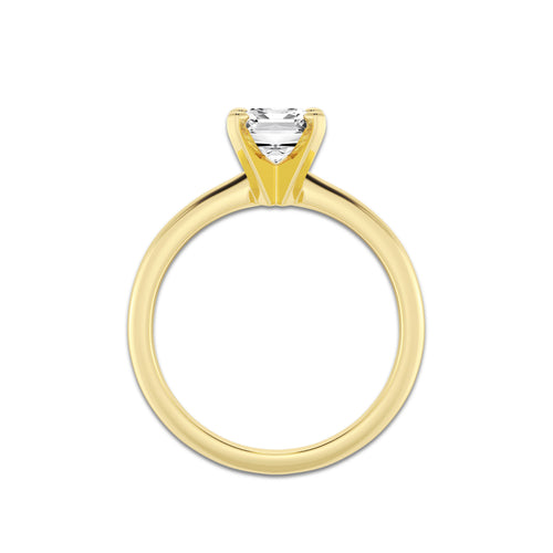 1.50 ctw Emerald Lab-Grown Diamond Minimalist Engagement Ring in 14K Yellow Gold for Women | E Color, VS1 Clarity, IGI Certified
