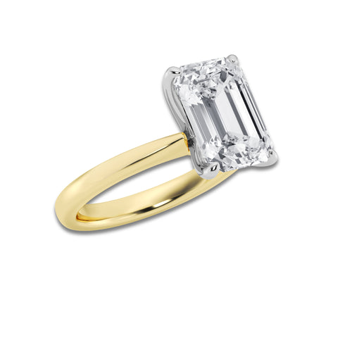 5.00 ctw Emerald Lab-Grown Diamond Solitaire Engagement Ring in 14K White Gold And Yellow Gold for Women | Colorless D, VVS1 Clarity, IGI Certified