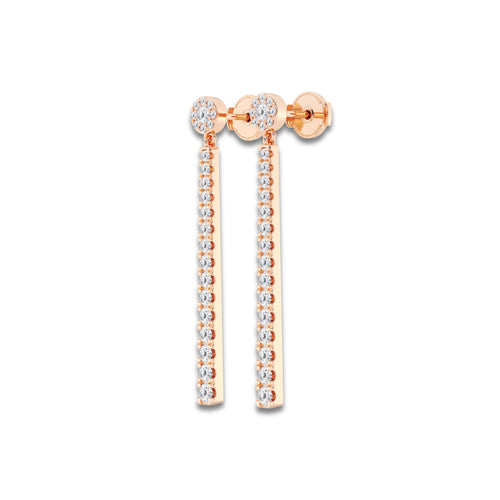 1 ctw Round Lab Grown Diamond Hinged Graduated Drop Earrings 14K Rose Gold, DE, VS1