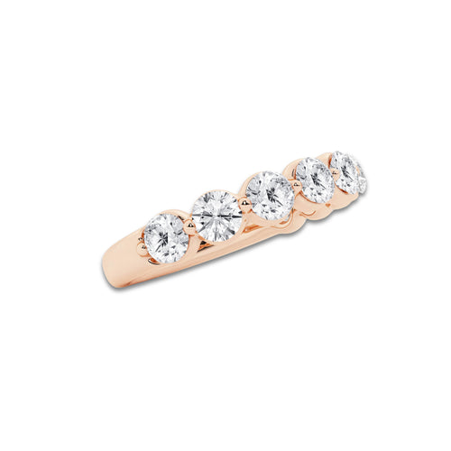 Jean 1 1/2 ctw Round Lab Grown Diamond Floating Wedding Band 14K Rose Gold, DE, VS1