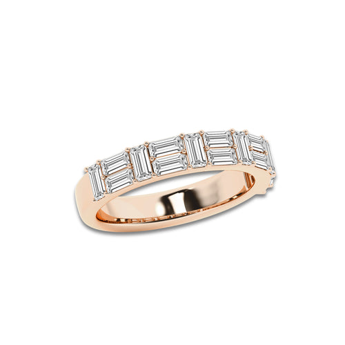 Vertex 1 1/3 ctw Baguette Lab Grown Diamond Double Row Ring 18K Rose Gold, DE, VS1