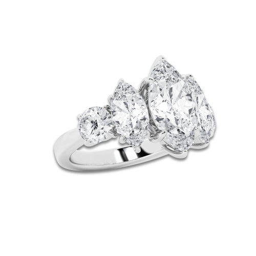 Evangeline 6 1/5 ctw Marquise Lab Grown Diamond Three-Stone Engagement Ring 18K White Gold, D, VVS | IGI Certified, 3 ct Center